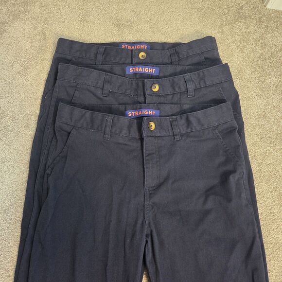 Girls French Toast Uniform Pants Size 14 1/2 Plus Straight Fit Navy Blue Chino - Picture 1 of 9